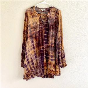 UMGEE TIE DYE RUSTIC BOHO TUNIC DRESS SIZE LARGE